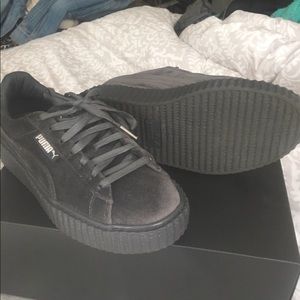 Fenty Grey Velvet platform Creeper